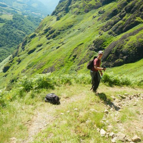 young adult walking the pyrenees trail