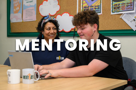 Youth worker helping young adult - support youth charity Sussex