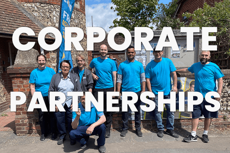 Hero banner employees volunteering - support youth charity Sussex